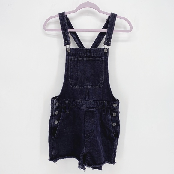 adirondack short overalls in washed black